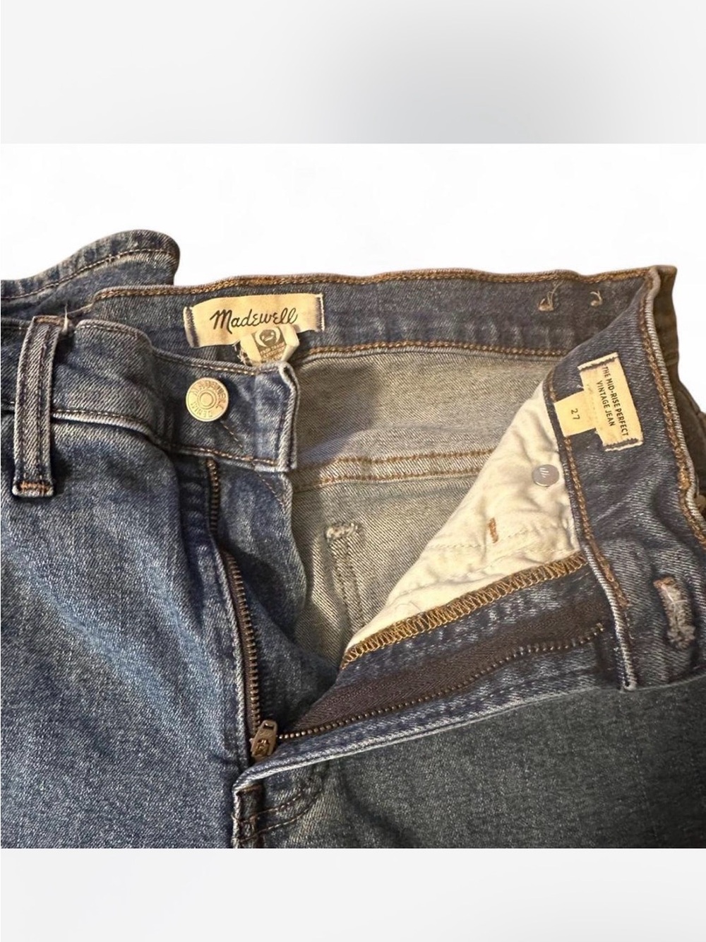 Madewell Women's Straight-Leg Jeans Blue Denim - Picture 3 of 3